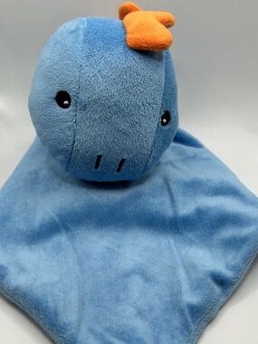 Blue Plush Dinosaur Lovey Blanket - Soft Comfort Toy